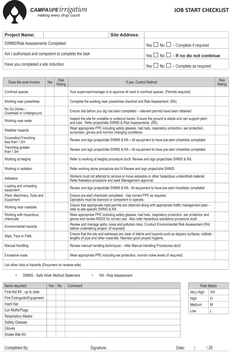 jobstartchecklist1 COURT PRESS