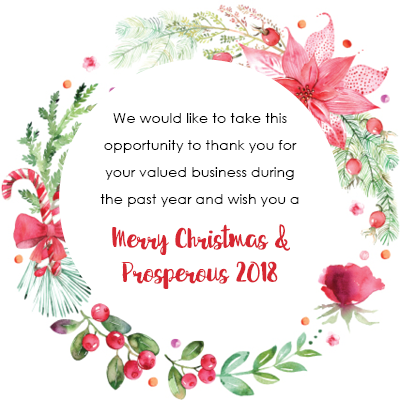 Merry Christmas &  Prosperous 2018